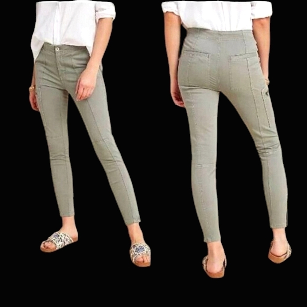 ANTHROPOLOGIE Skinny Utility Cargo Zippered Pants 29 Gorpcore Hiking